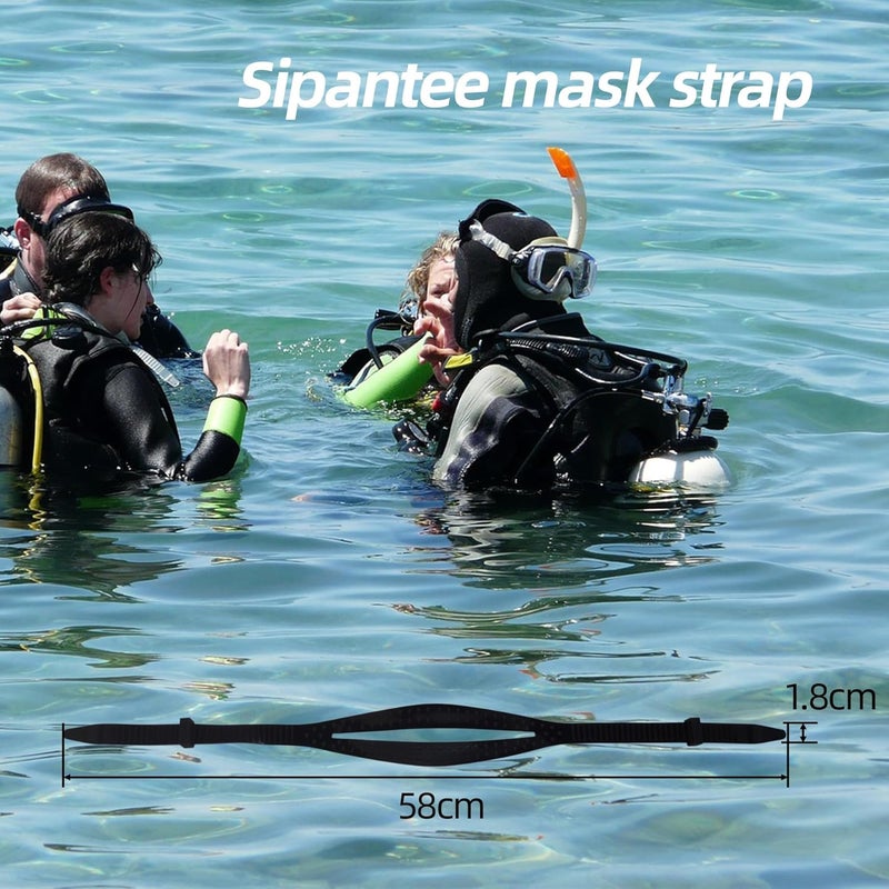 sipantee 2PCS Universal Silicone Mask Strap Black Scuba Mask Strap Replacement for Scuba Diving Snorkeling Mask Swimming Goggle Snorkel Mask Straps Diving Glasses Straps - Image 5